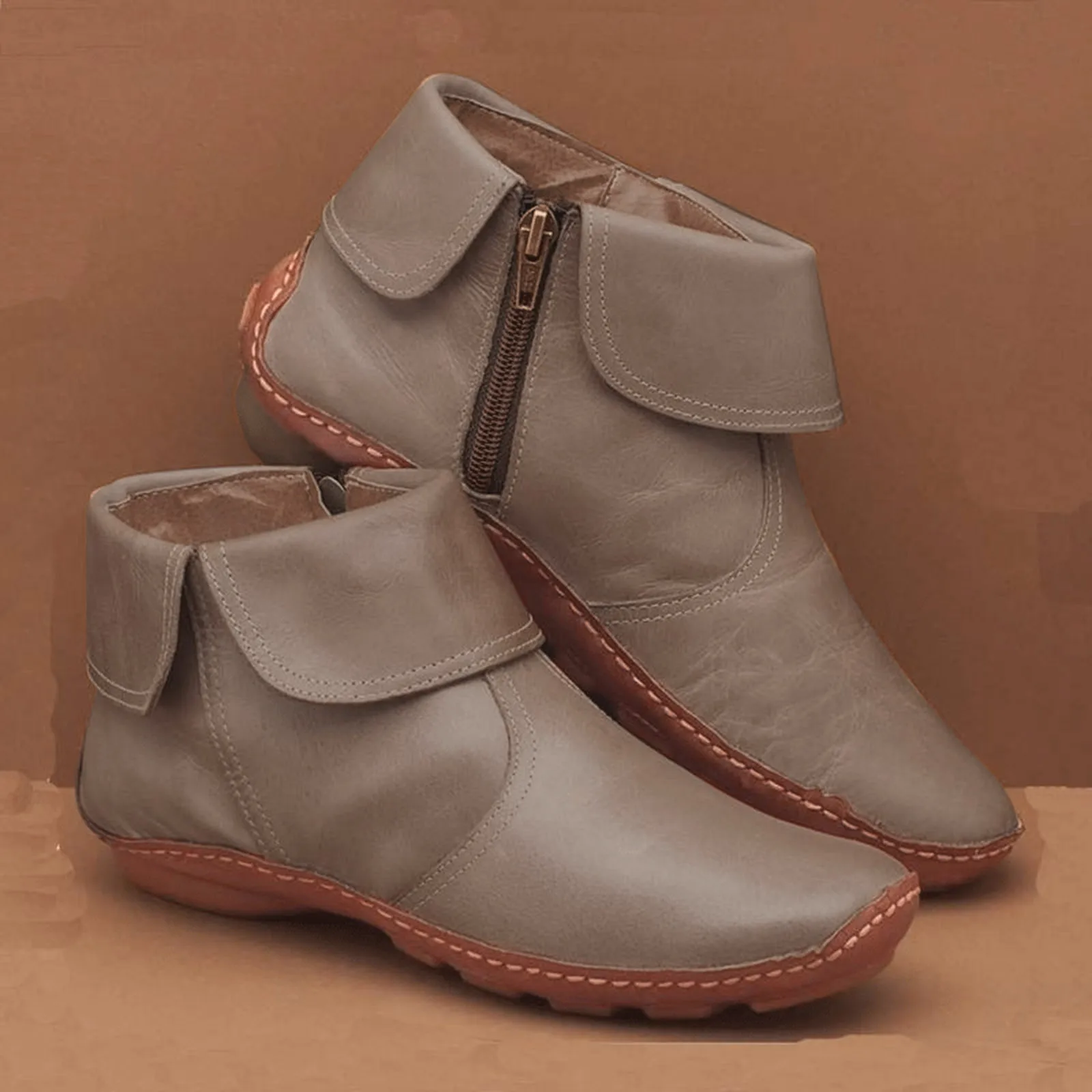 

2024 Ankle Boots Ladies Fashion Women Boots Flats Waterproof Comfortable Shoes Winter No Slip Booties Female Casual Shoes Woman