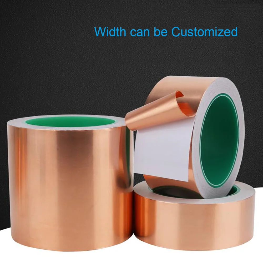 100mm Wide Adhesive Conductive Copper Foil Tape Double Sided Conduct Copper Foil Tapes Length 10M