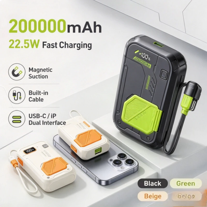 30000mAh Magnetic Wireless Power Bank with AC Plug, Fast Charging Portable Charger for iPhone Xiaomi Samsung Phones