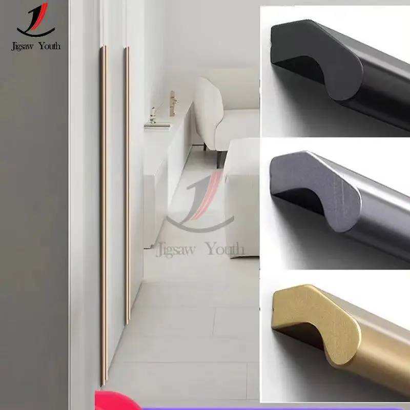 Modern Minimalist Cabinet Door Handle Aluminum Alloy Extended Wardrobe Door Handle Drawer Handle Creative Furniture Hardware
