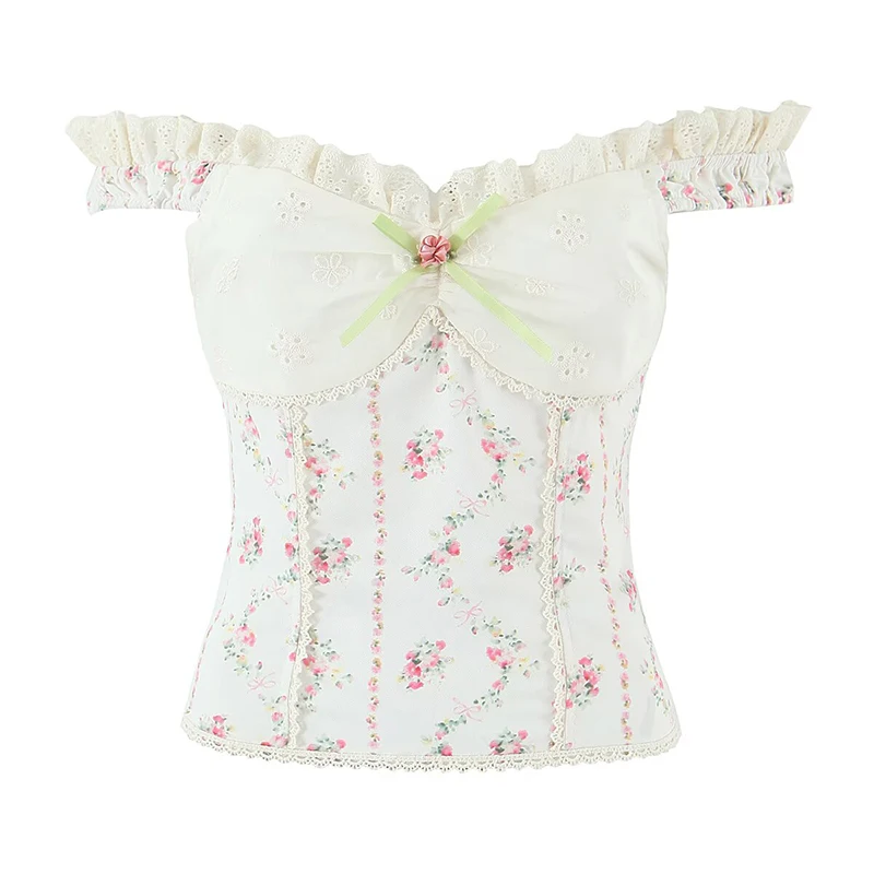 YENKYE Pretty Girl Sexy Sweet Tank Top Fashion Embroidery Floral Print Slim Summer Tops  2026 Holiday