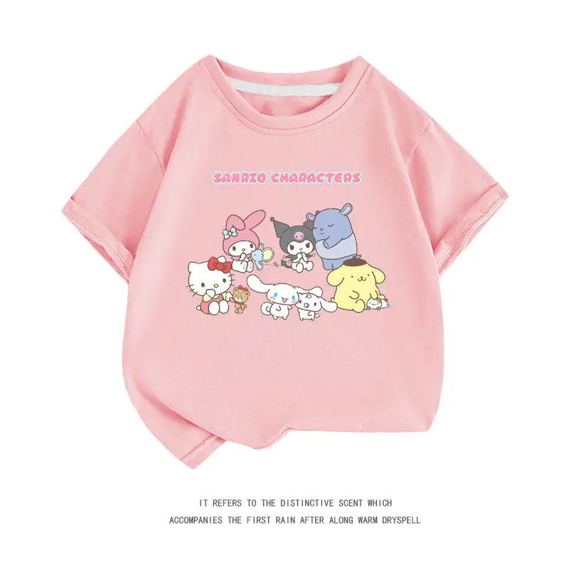 Children's T-shirt 2026 Summer Sanrio All Star Pure Cotton C