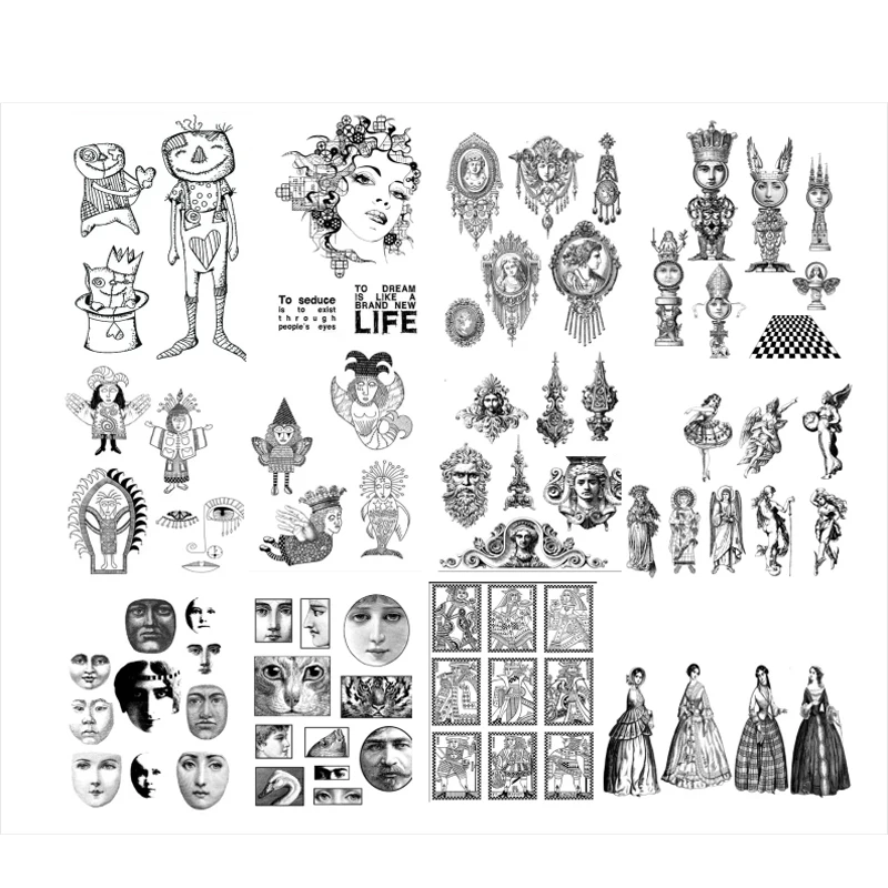 Oczy / głowa / dziewczyny / czaszka Przezroczysty silikonowy stempel / pieczątka do scrapbookingu DIY / albumu fotograficznego Dekoracyjny przezroczysty stempel A0383