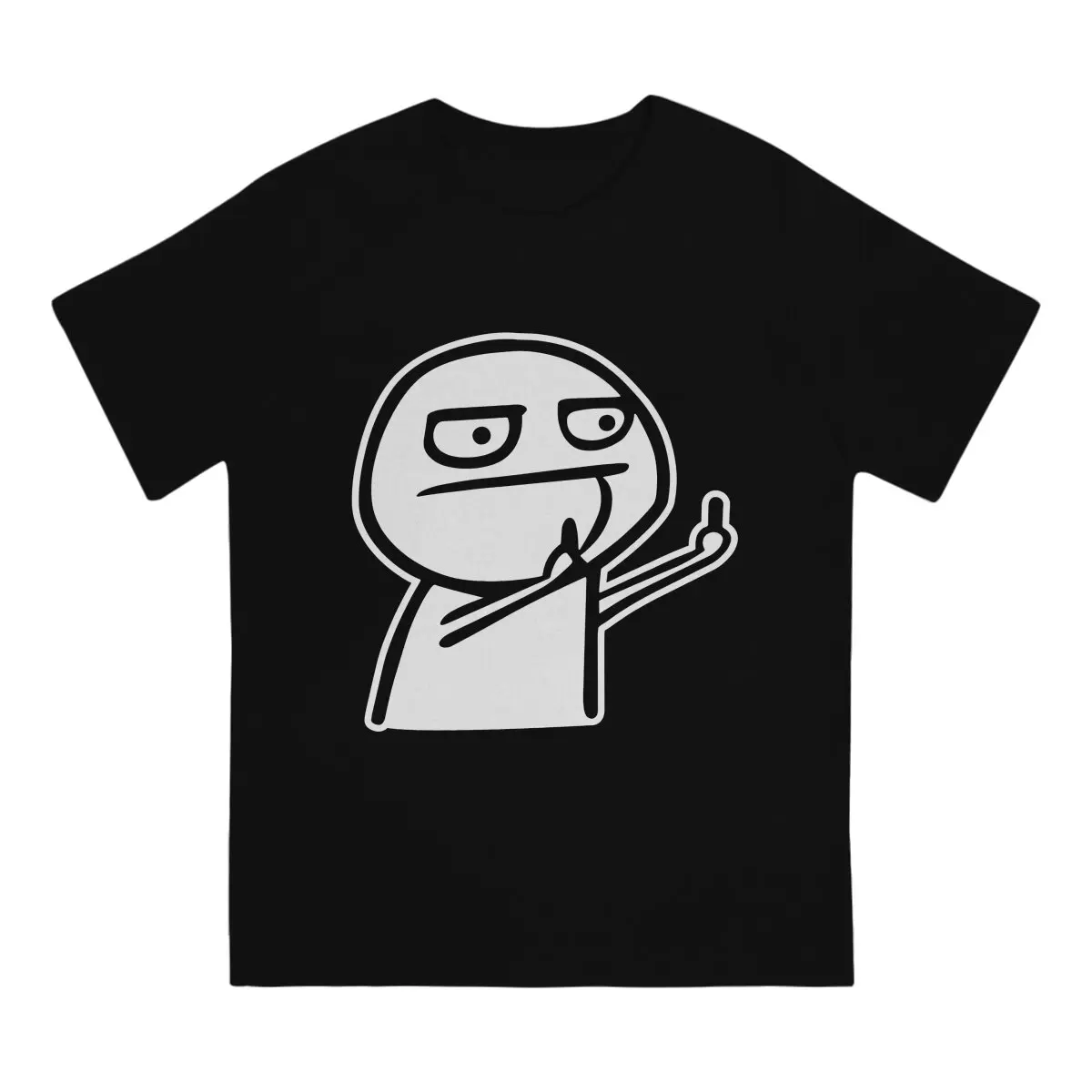 Motorcycle Polyester TShirts Funny Middle finger Troll Face Meme Personalize Homme T Shirt Funny Clothing