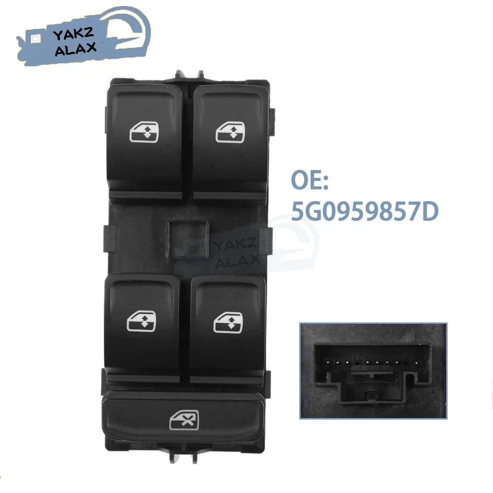 5G0959857D para Volkswagen Golf 7 Passat 3G Seat Ateca Ibiza ST Leon, Botón de Control de Elevalunas Eléctrico, Accesorios para Automóviles