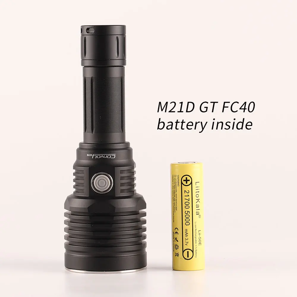 Convoy M21D flashlight,GT FC40 high CRI, ramping,Type-C charging port,with 21700 battery inside