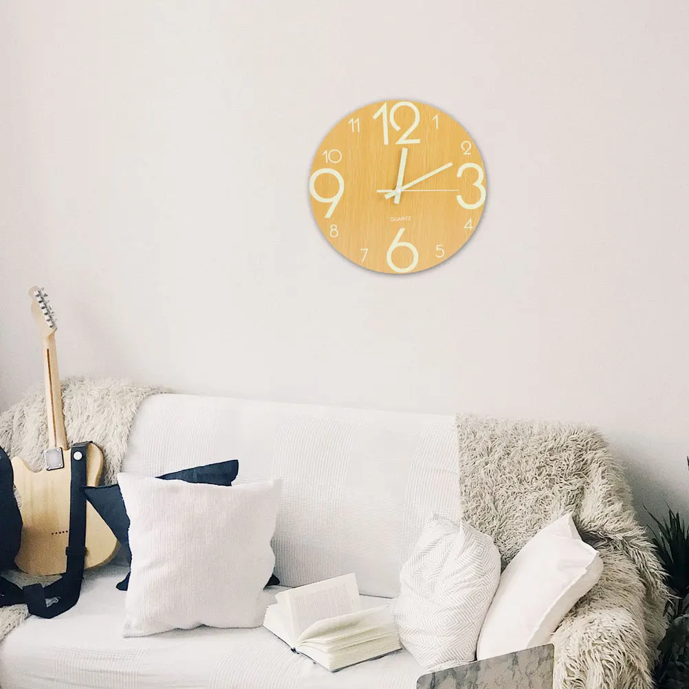 

30cm Luminous Wall Clock Silent Home Decor Vintage Hanging Clock for Office Bedroom Bar Hotel Decorative Simple