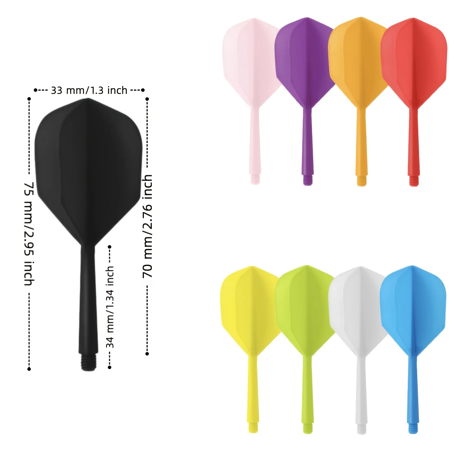 12 piece integrated flight and axle assembly, durable anti breakage replacement dart tail wing, with storage box combination