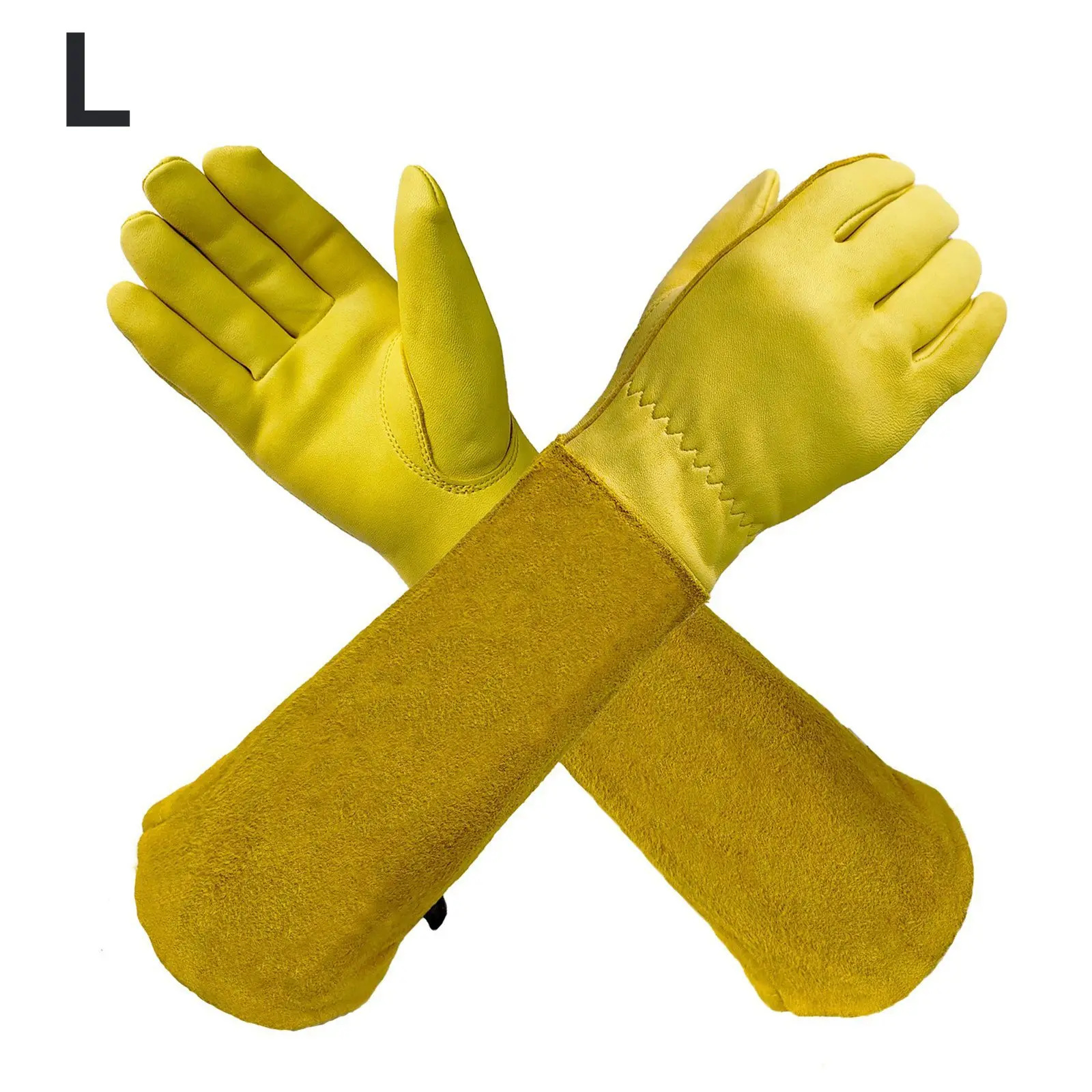 

Garden Work Outdoor Gardening Leather Gardening Gloves Cowhide Work Gloves Flexible Gloves Anti-Bite Protection