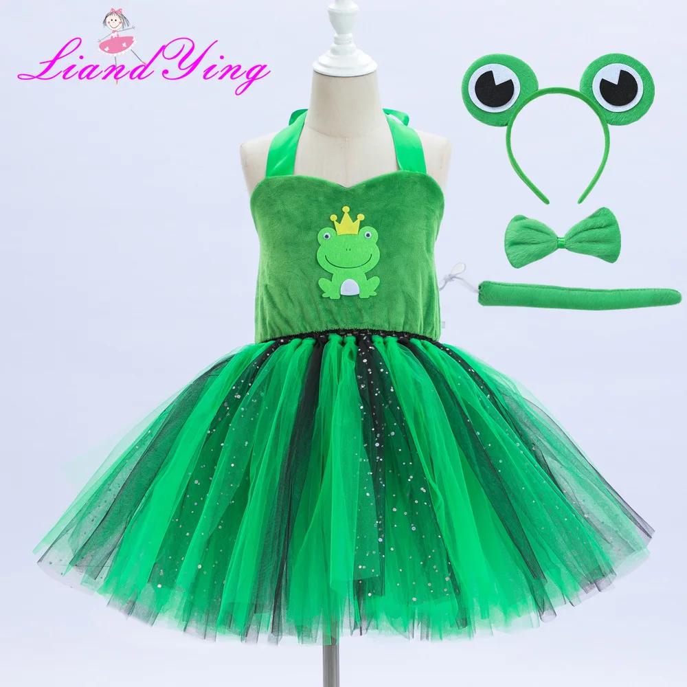 new-ballet-dance-green-frog-performance-costume-children's-tadpoles-looking-for-mother-animal-cartoon-performance-costume-gauze