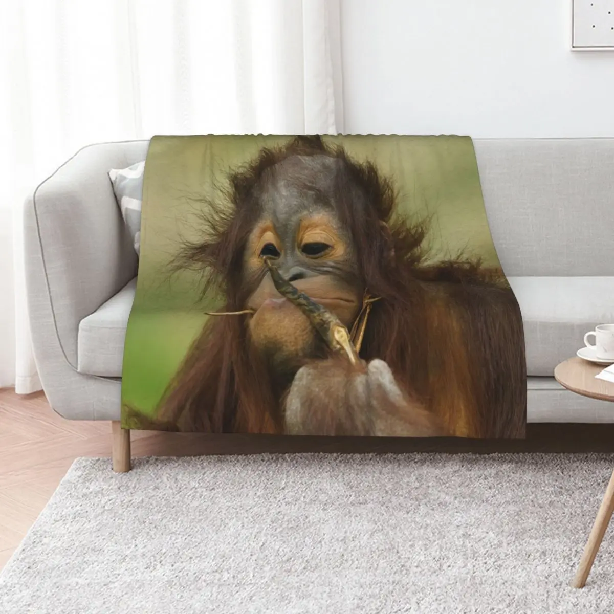 Funny Orangutan Baby Girl Throw Blanket Personalized Gift Moving christmas decoration Luxury Thicken Thin Plaid Blankets