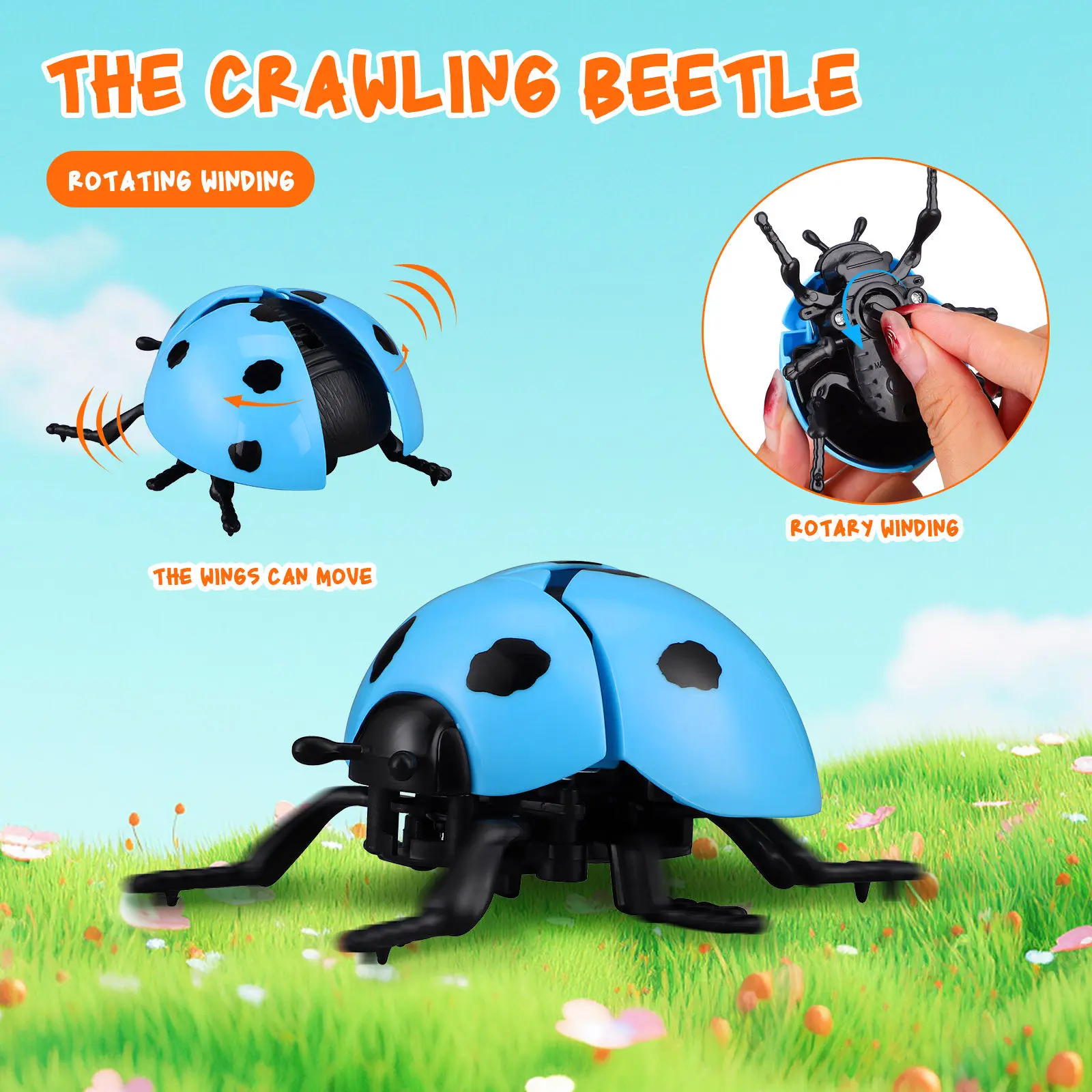 

Набор из 4 штук: Имитация жука-богомола на пружинке, движущаяся декорация для сада, забавная механическая игрушка для улицы, оригинальный подарок на Рождество/Новый год