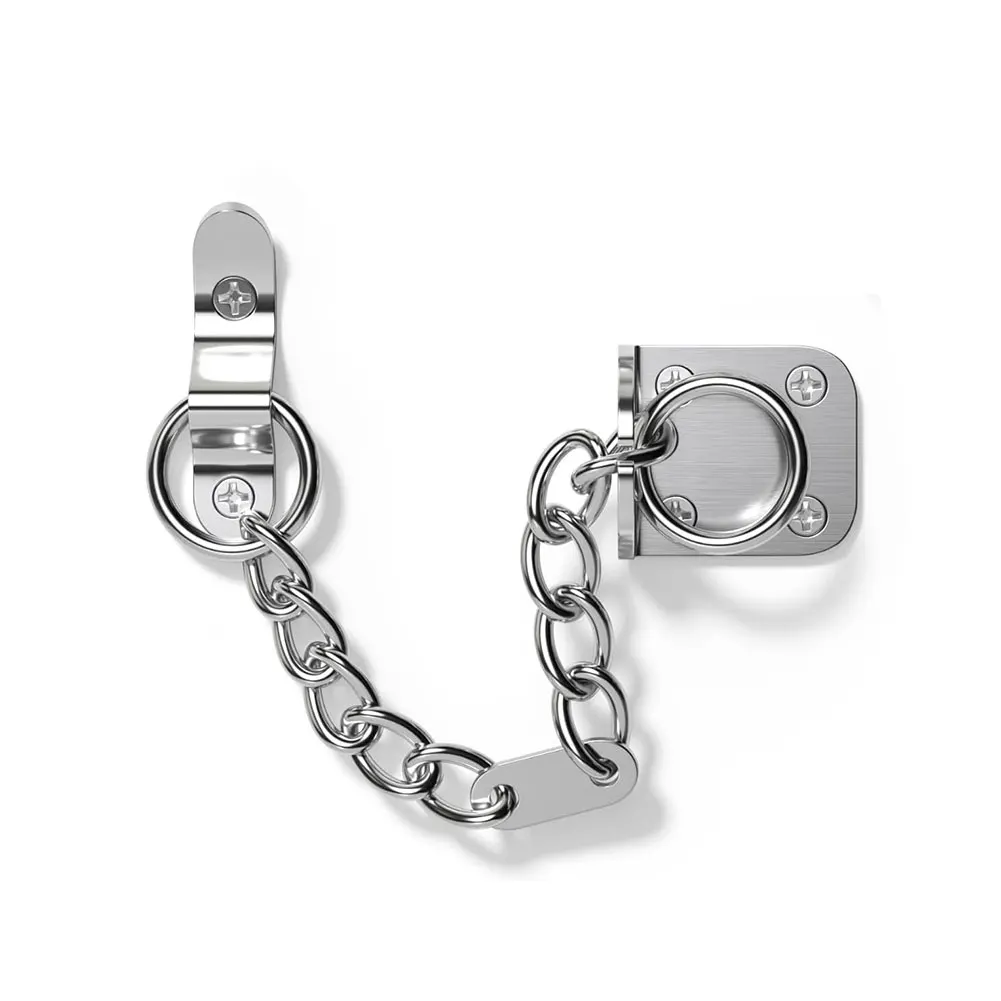Chrome Door Chain Narrow Design Limiter External And Internal Restrictor Door Fastener Door Guard Latch Lock For Home Bedroom