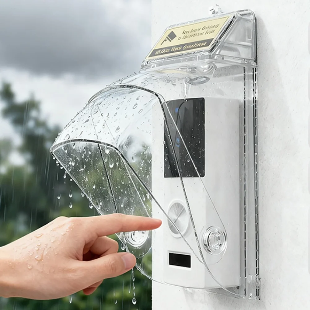 

Водонепроницаемый чехол для видеодверного звонка, вращающийся противоугонный и тройной защитный чехол, прозрачная кнопка дверного звонка, дождевик