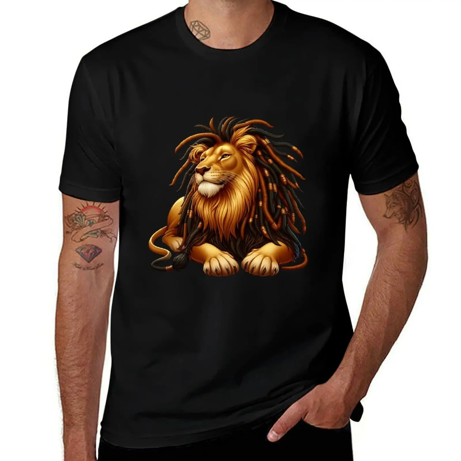 Lion with Dreadlocks T-Shirt oversized graphic tee vintage shirts men graphic