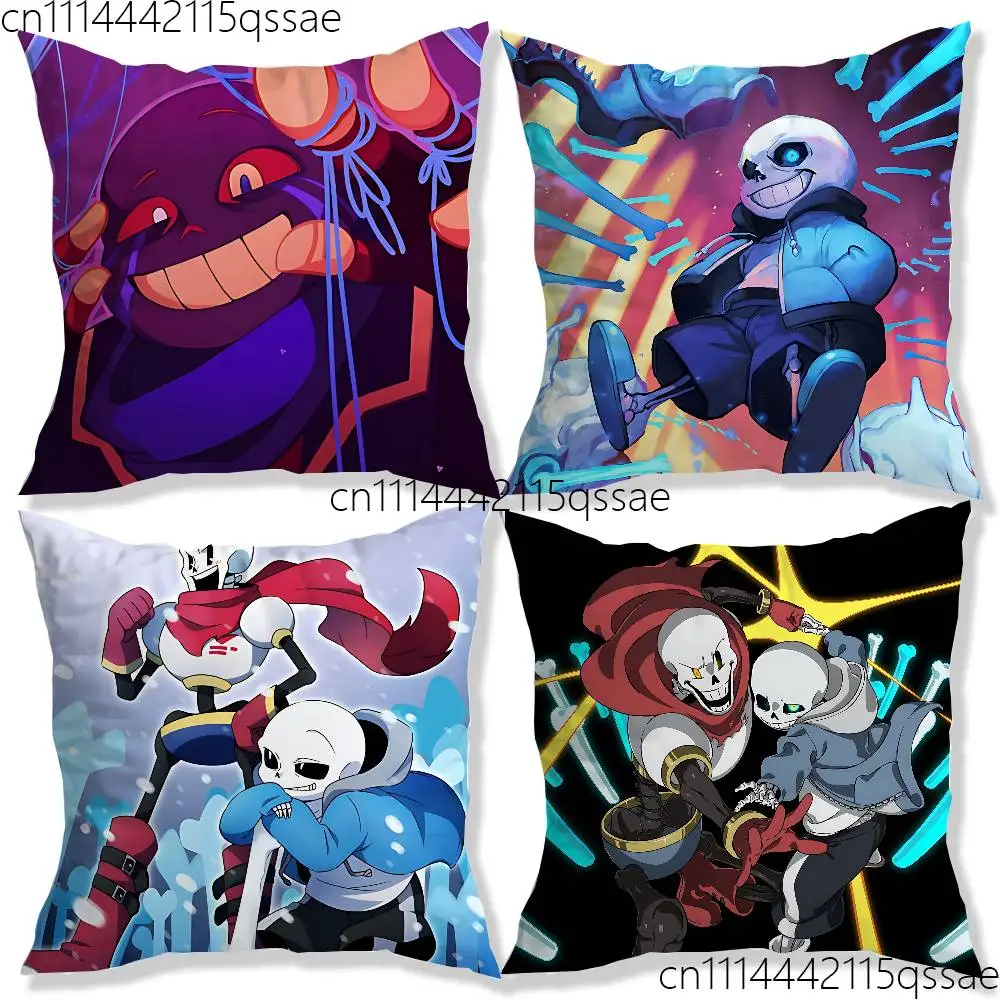 For Underfell Fell Sans U-Undertale Pillow cases Organic Linen Pillow Case Double-Sided Print Cushion Cover for Sofa Decor Gift