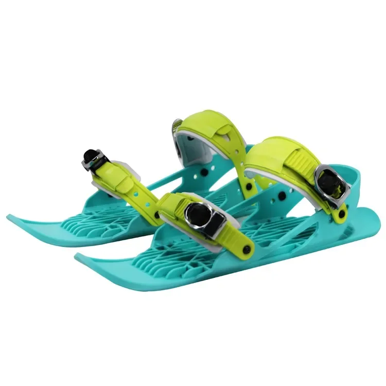 1 Pair Mini Adjustable Sled Snow Shoes Mini Ski Skates for Snow Outdoor Combine Skates with Skis Outdoor Ski Shoes