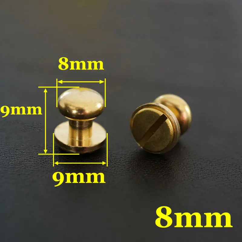 50pc Q6-8mm Solid Brass belt  screw Chicago Screw Leathercraft customize service