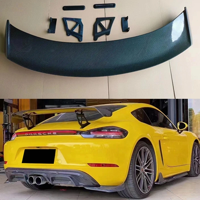 

Rear Trunk Spoiler Wing For Porsche Boxster Cayman 718 981 987 New GT4 Rear Trunk Big Spoiler Lip Wing Carbon Fiber / FRP Black