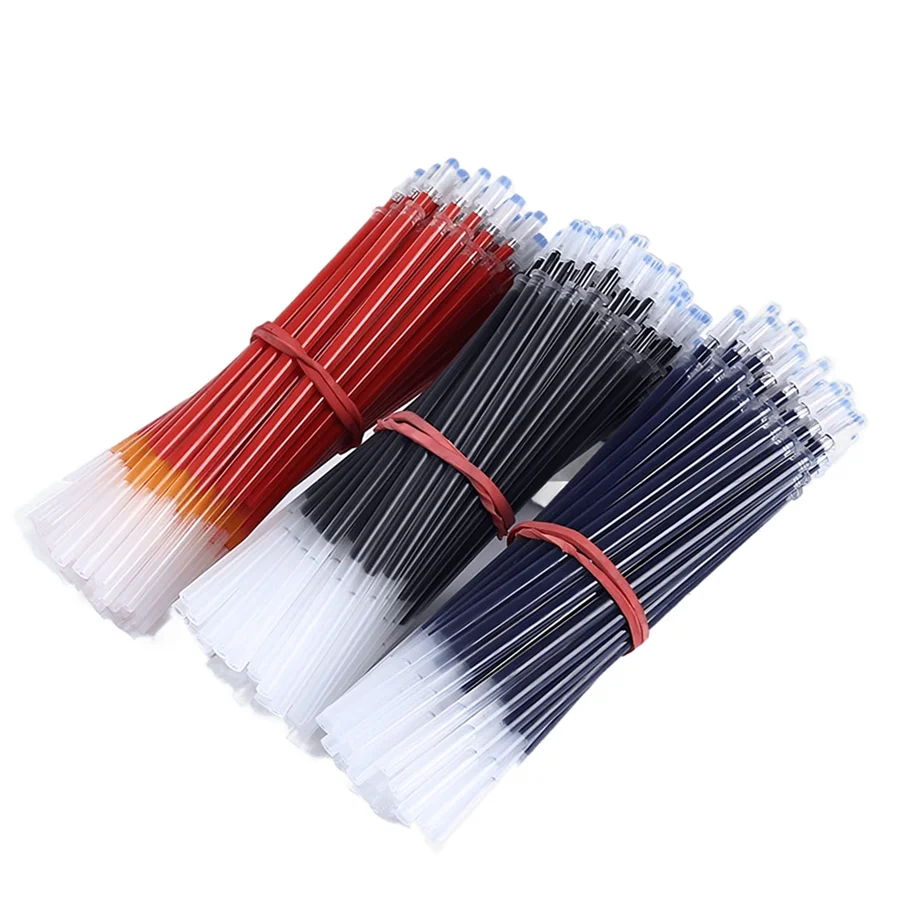 24pcs 0.5mm Refill Gel Pen Black Red Blue Writing School Stationary