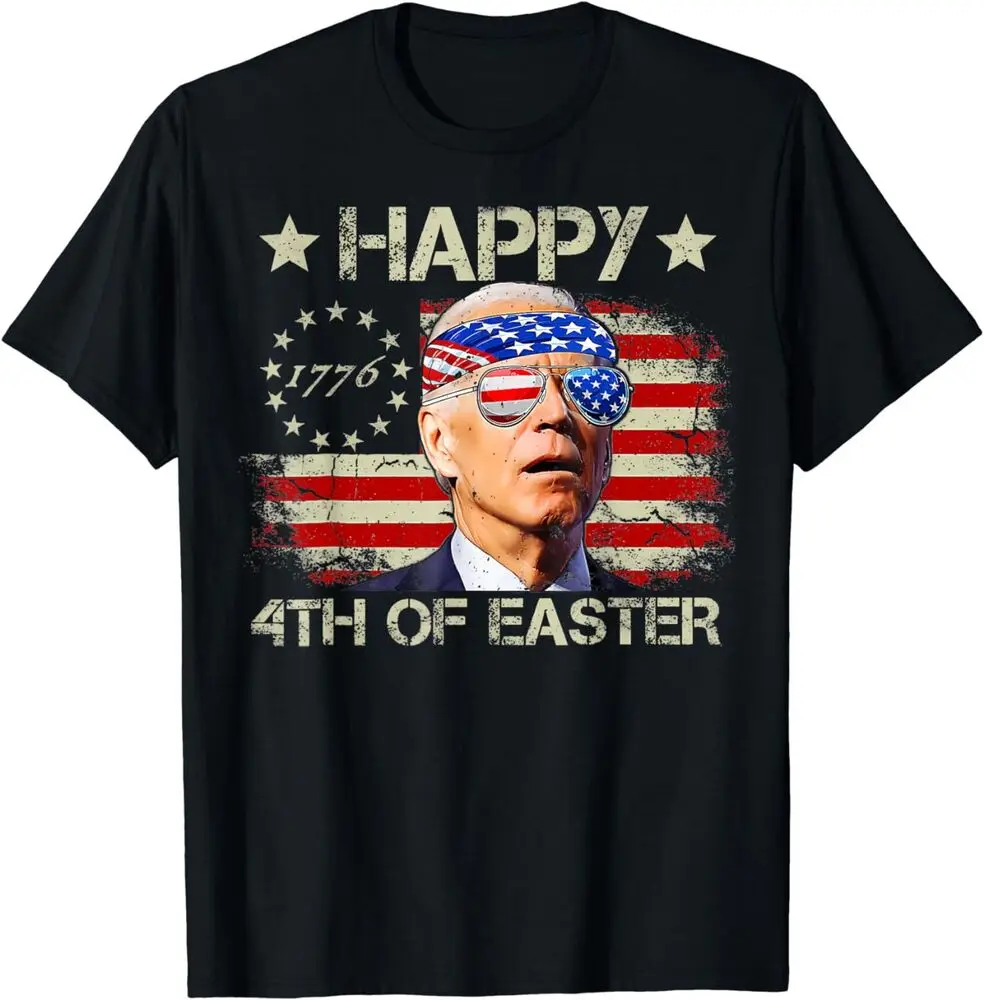 Funny Joe Biden 4th Of July Happy 4th Of Easter US Flag Men T-Shirt