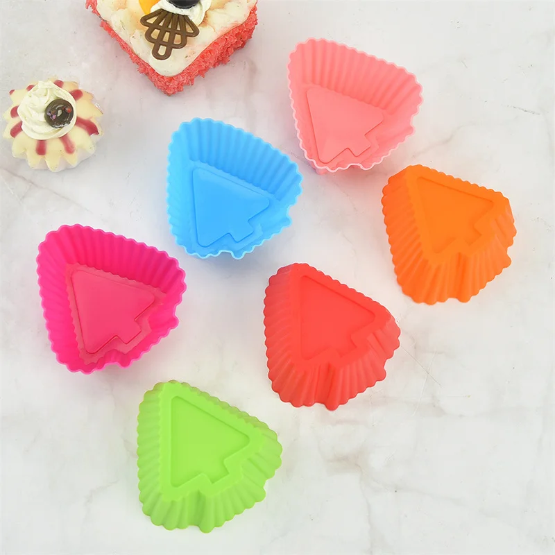 1 Stück bunte Silikon Cupcake Liner wieder verwendbare Back becher Antihaft leicht zu reinigen Gebäck Muffin Formen