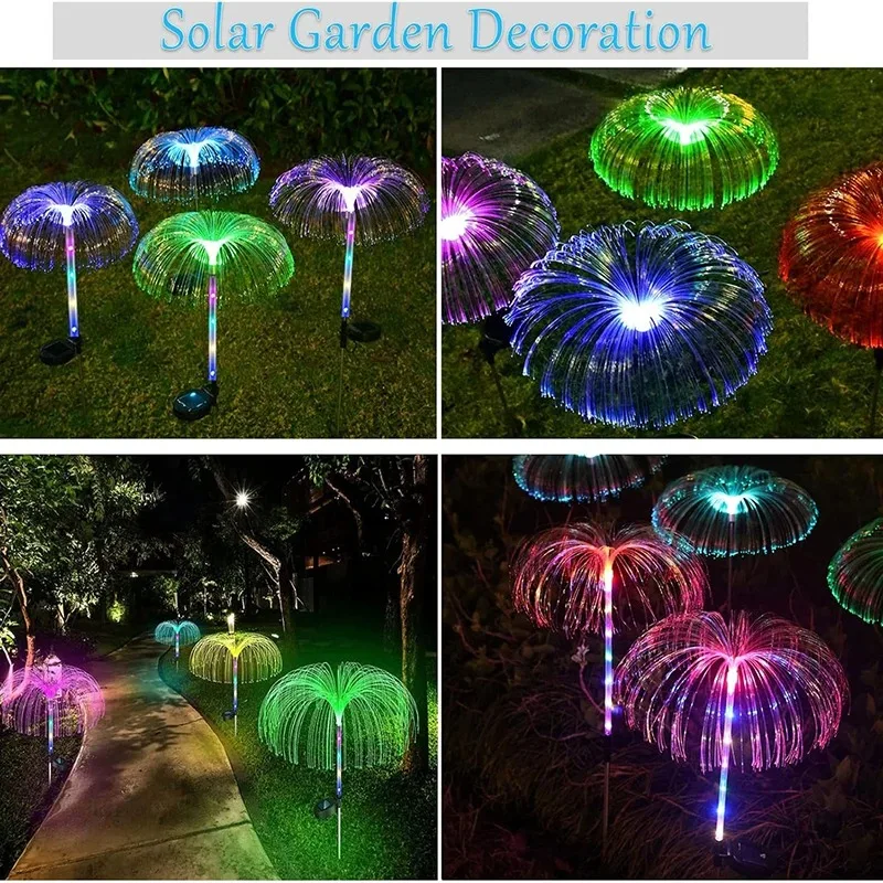 Solar Garden Lights Outdoor, Jellyfish LED Flower Lamp, Waterproof Decorative Lighting for Yard Lawn Balcony Holiday Decor