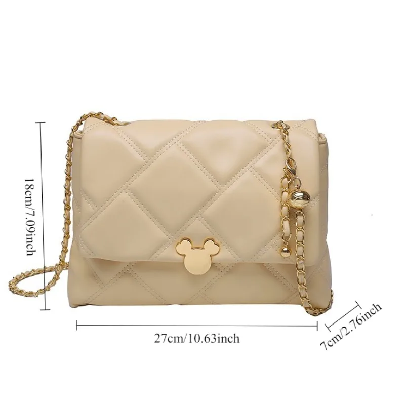 Disney Mickey Mouse Shoulder Bag Large Capacity Underarm Purse Women Fashion PU Leather Handbag for College Girls Daily Use