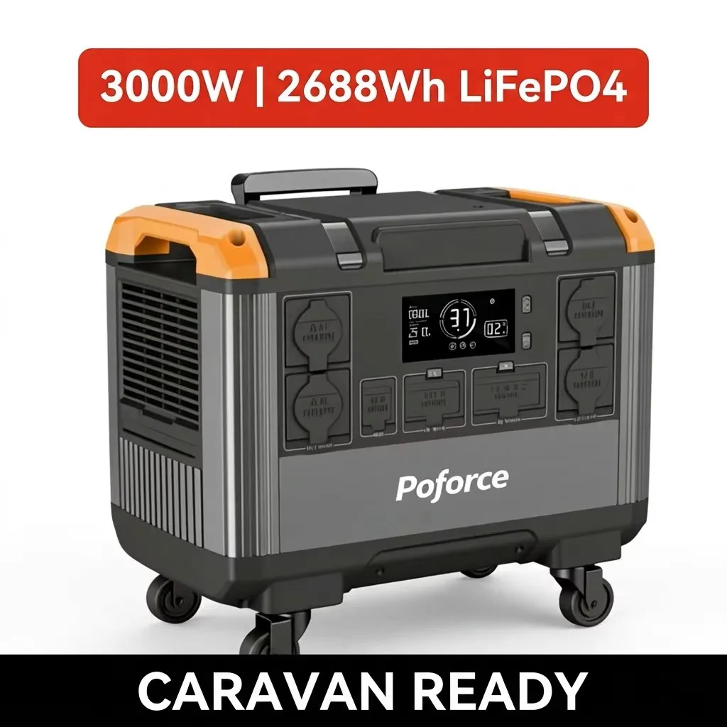 UKCA 3KW Portable Power Station 2688Wh LiFePO4 Solar Generator Wholesale For UK Caravan Motorhome Camping Home Backup Tradesman