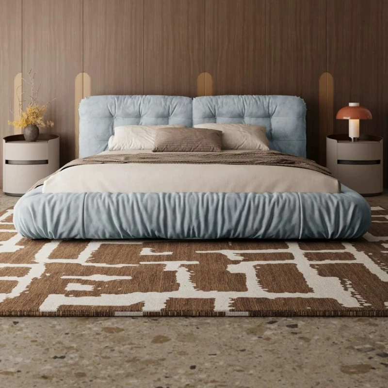 Italian minimalist cloud bed fabric bed designer high-end modern minimalist soft bag large apartment master bedroom double bed