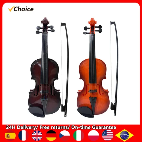 Imagen 1 del producto Violín simulado para principiantes, Kit de práctica Musical, cuerdas ajustables, regalos de Navidad, accesorios exquisitos, regalos