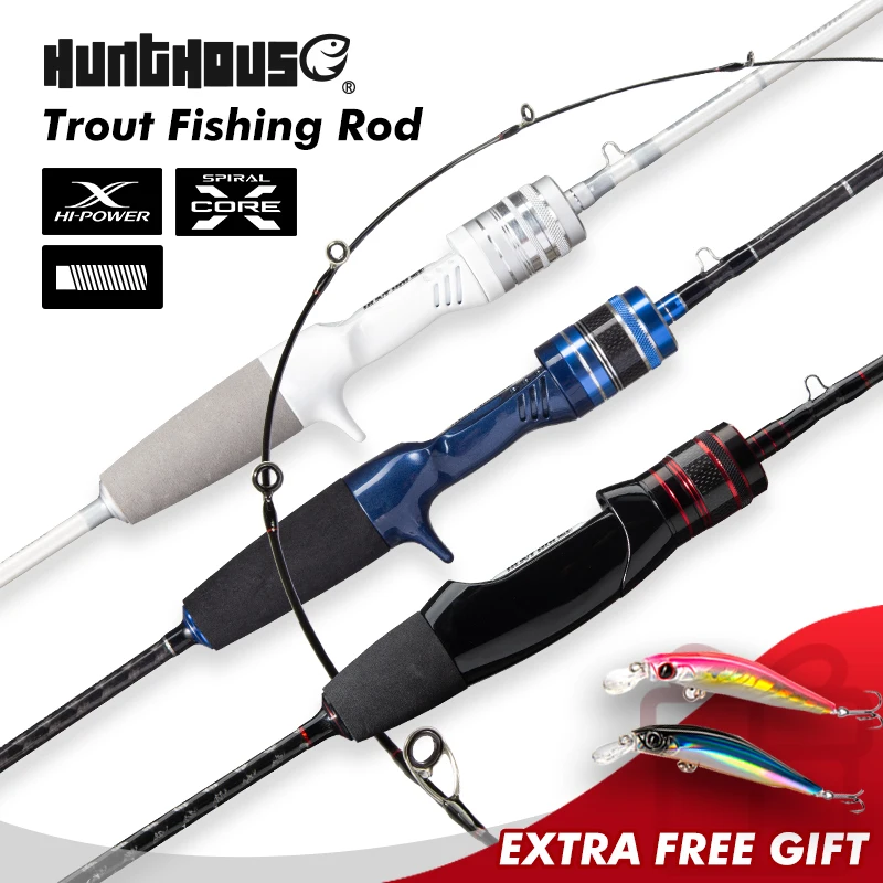 Hunthouse Spinning UltraLight Fishing Rod 1.68m 88.5g DKK GuideRing Casting Carbon Feeder for Trout Sea Accessories Professional