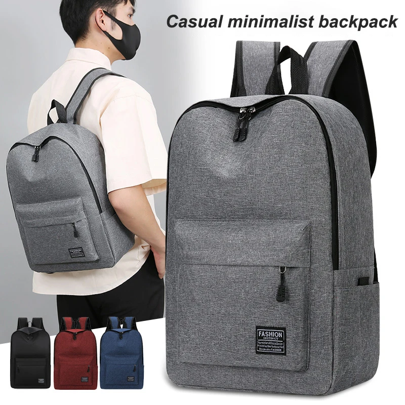 

15 Inches Versatile Backpack Trendy Washable Oxford Cloth Computer Bag Black Grey Blue Red School Student Backpack For Women Men