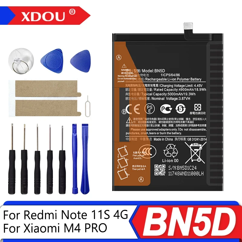 Brand New BN5D 5000mAh Battery For Xiaomi Redmi Note 11S 11 S 4G / M4 PRO 4G  Phone Replacement Batteries