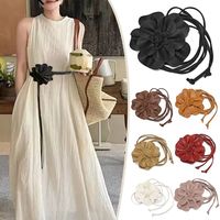 PU Leather Flower Rope Belts Luxury DIY Woven Waistband Strap Decorative Waist Braid Tie For Skirts Jeans Dress Clothes Fashion