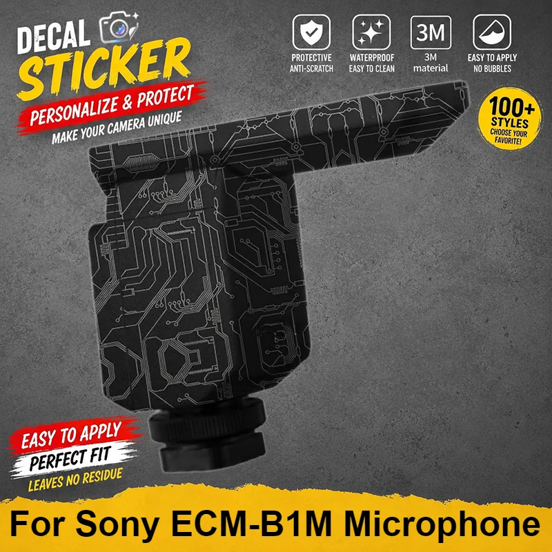 For Sony ECM-B1M Microphone Skin Sticker Premium Vinyl Wrap Stylish Protective Decal Anti-Scratch Cover ECM B1M Color blocking