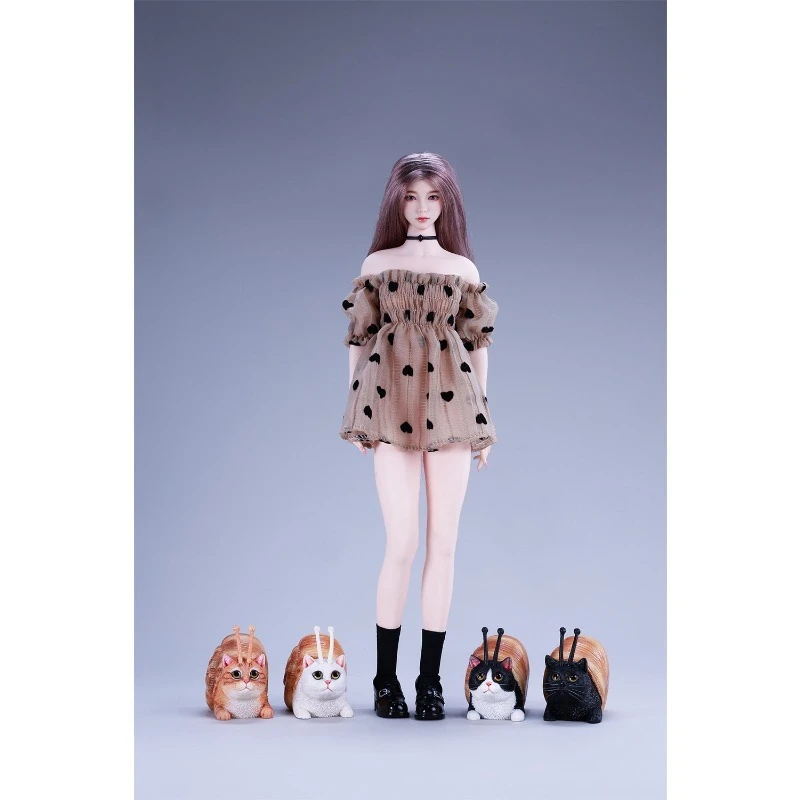 قبل البيع 1/6 مقياس لطيف القط الحلزون مواء-niu الحيوان محاكاة الراتنج نموذج تمثال سطح المكتب الإبداعية هدية حلية #6