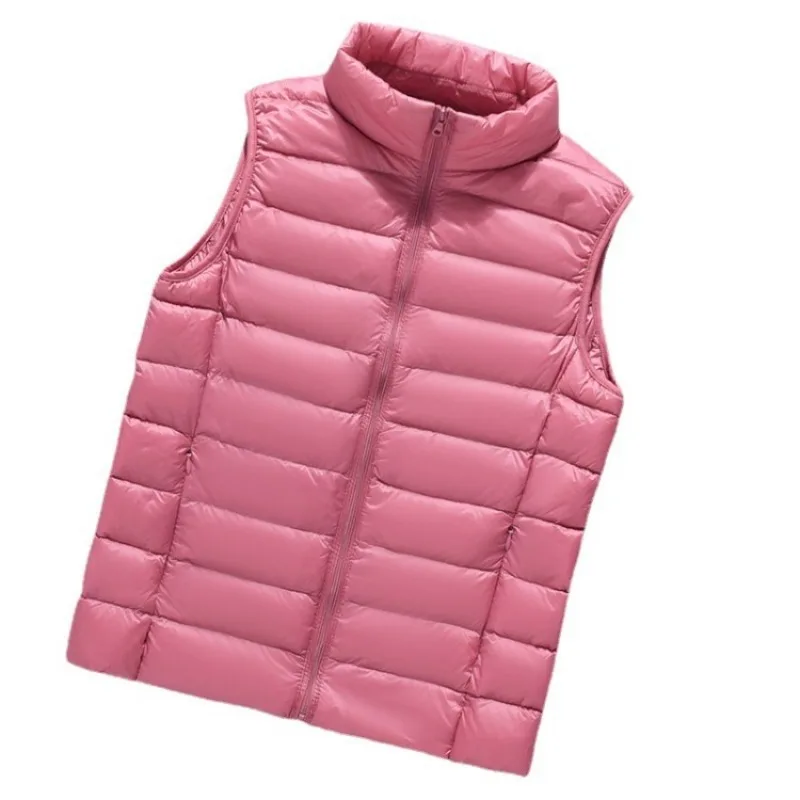 2025 slim fit jas meisjesvest plus lichtgewicht winddicht warm vest dames mouwloos ultralicht donsvest voor dames