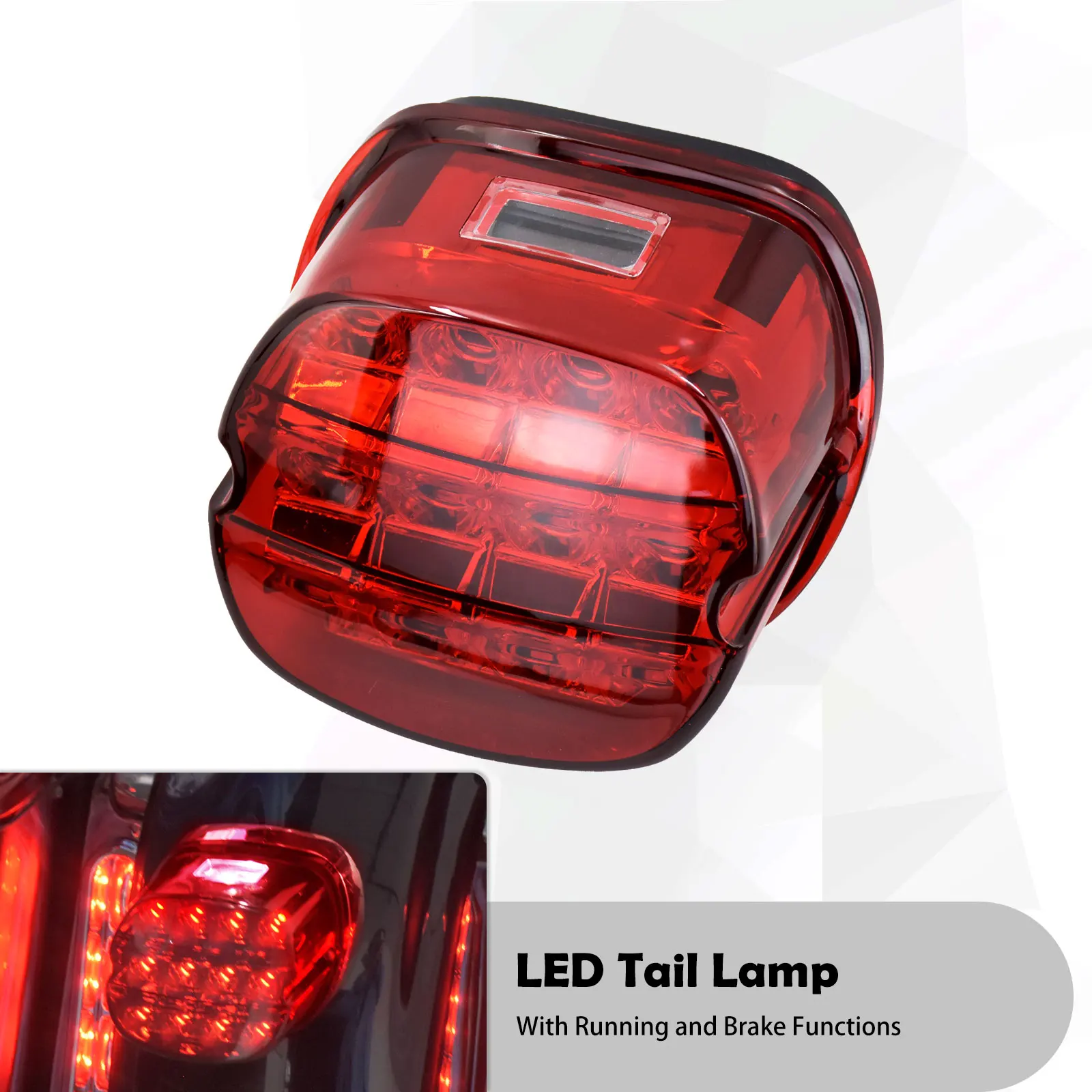 Motorcycle LED BrakeTail Light License Plate Rear Run Stop Lamp Taillight 12V For Harley Dyna Touring Glide Sportster XL1200 883