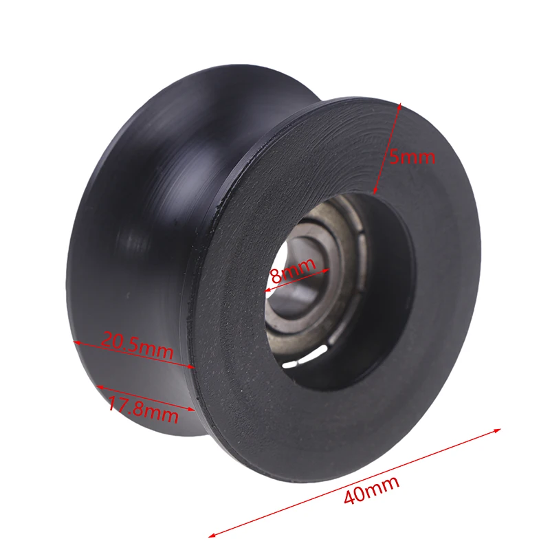 4 centimetri BU0840 U Tipo U-Scanalatura Puleggia Rullo Ruota Guida Puleggia Ruota Rivestito In Plastica Puleggia Cuscinetto Accessori Hardware