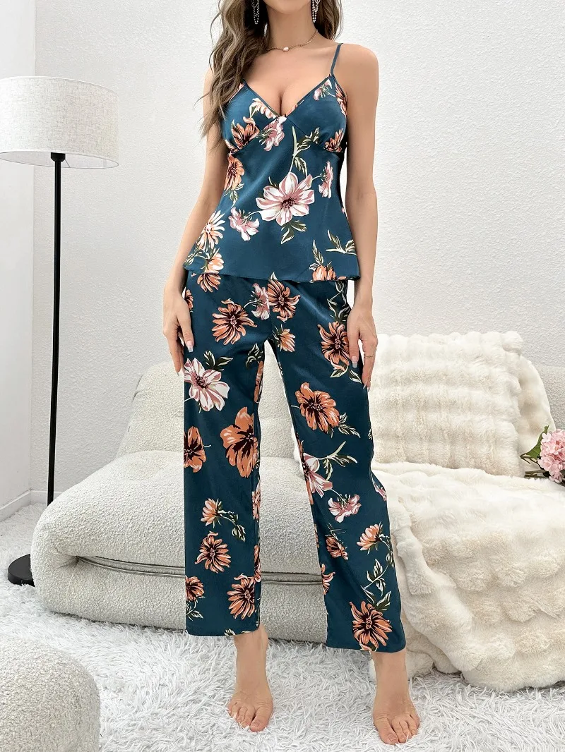 Mono informal de talla grande para mujer, ropa de casa sencilla con cordones, mono Floral sin mangas, ropa cómoda de moda de gran tamaño