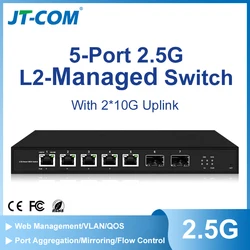 2*10G SFP + L2 yönetilen anahtar ve 5 veya 8 Port L2 Web yönetilen 2.5Gps anahtarı ile JT-COM 5 Port akıllı Web 2.5Gps