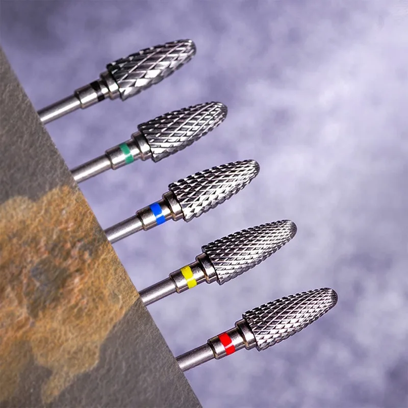1/5PCS Tungsten Carbid Nail Drill Bits Rotary Corn Head Manicure Drill Accessory Milling Cutters Nail Gel Remover Polish Tools view 6