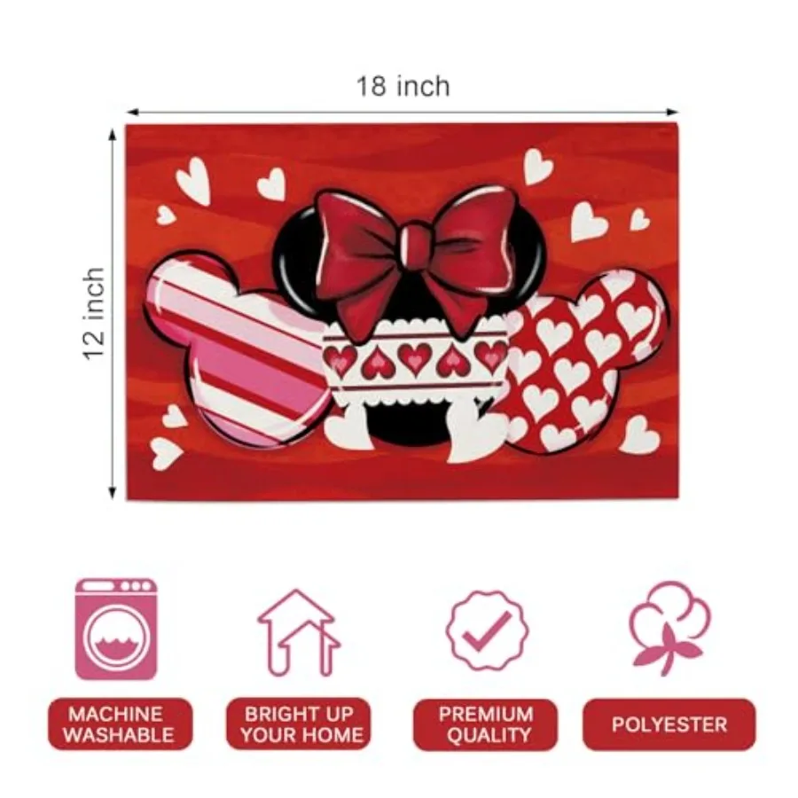 المفارش مجموعة من 4 أحمر أسود الحب قلوب المشارب البولكا نقطة القوس عطلة طاولة طعام مكان الحصير الذكرى الزفاف المطبخ ديكو
