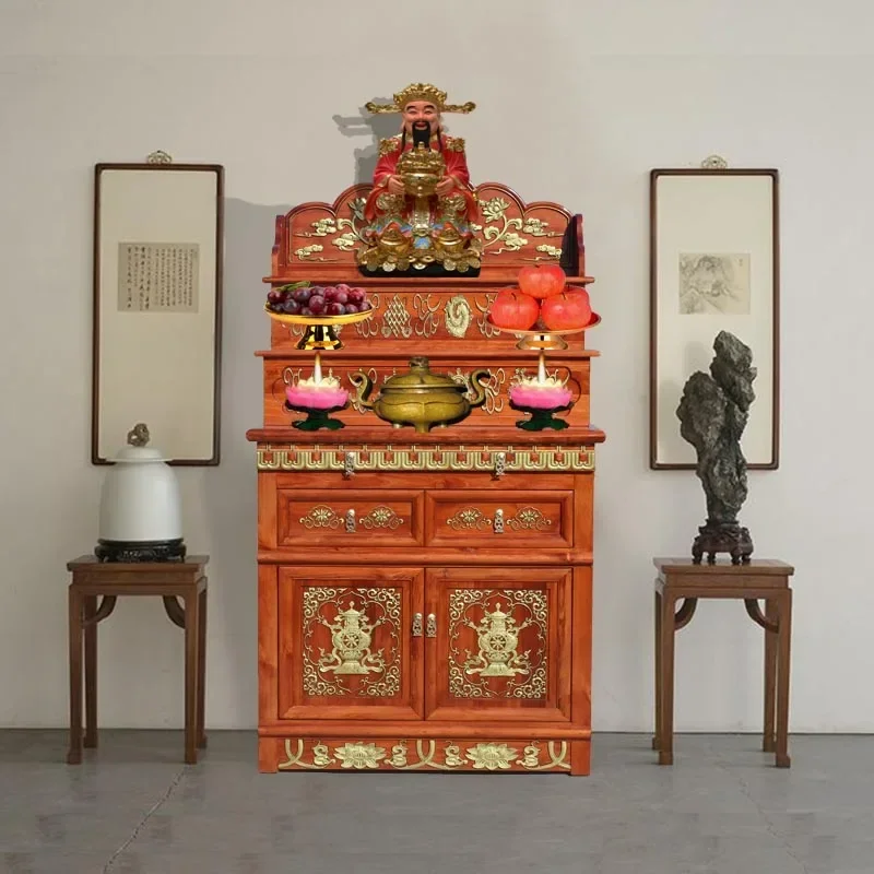 new Chinese vertical cabinet Buddhist table household modern table Solid wood incense case Tibetan table Middle