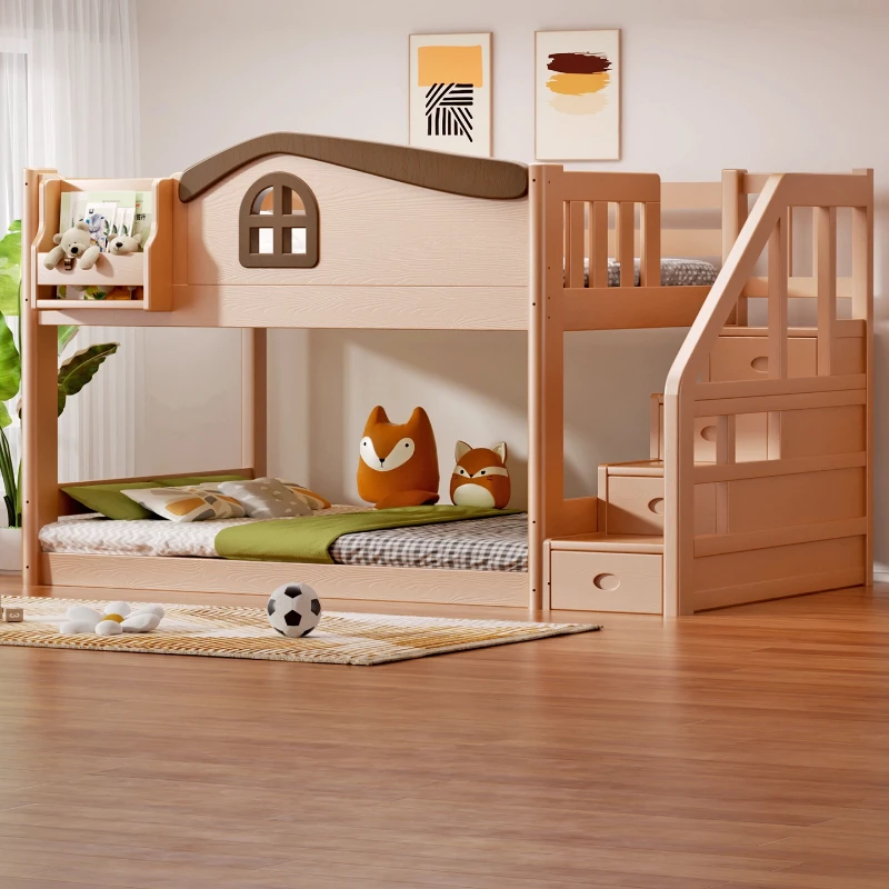 Letto a castello per bambini in legno massello per ragazzi e ragazze