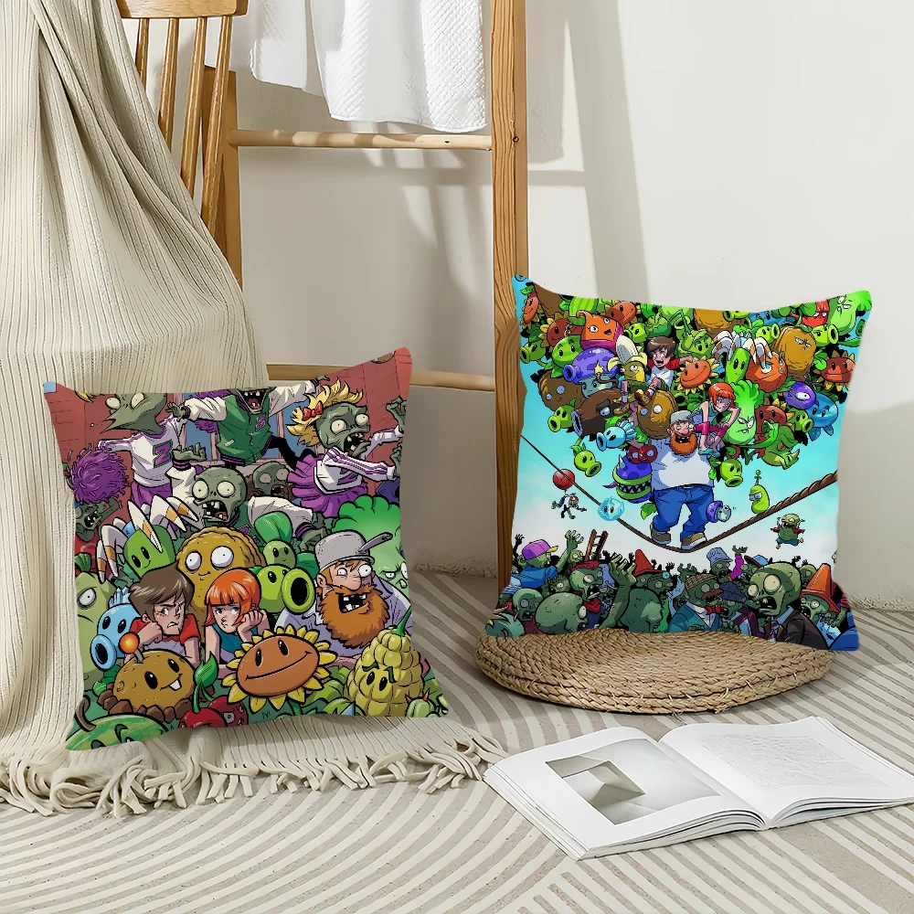 لعبة P-Plants vs. Z-Zombies كيس وسادة ديكور المنزل غطاء وسادة مناسب لغرفة النوم وأريكة مكتب السيارة #4