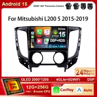 Android 15 Radio de coche Carplay para Mitsubishi Pajero Sport 3 L200 5 Triton 3 2015- 2019 navegación GPS Auto 4G Wifi estéreo DSP BT