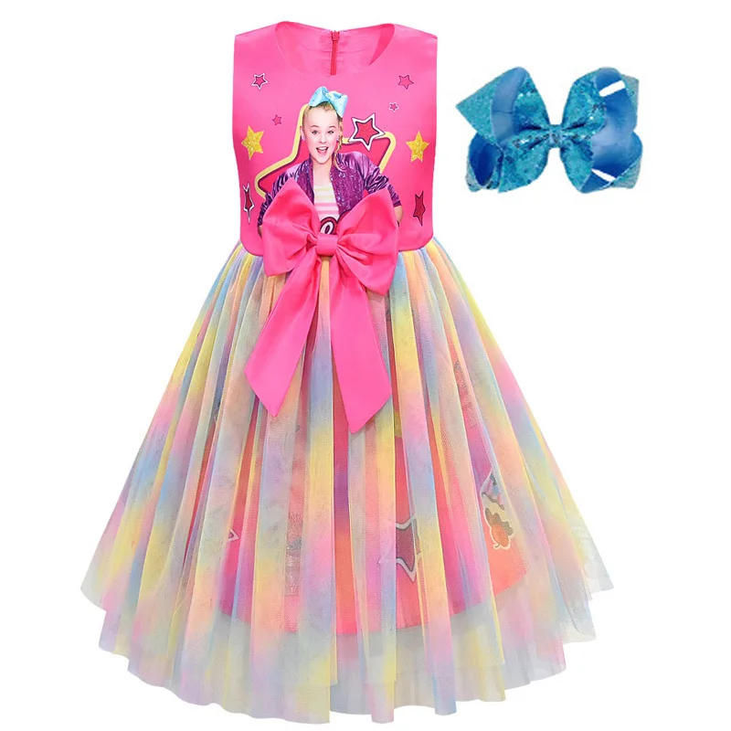 Girls Jojo Siwa cosplay dresses toddler girls christmas Birthday Vestidos clothes baby girl Kleid jojo siwa robe princess dress