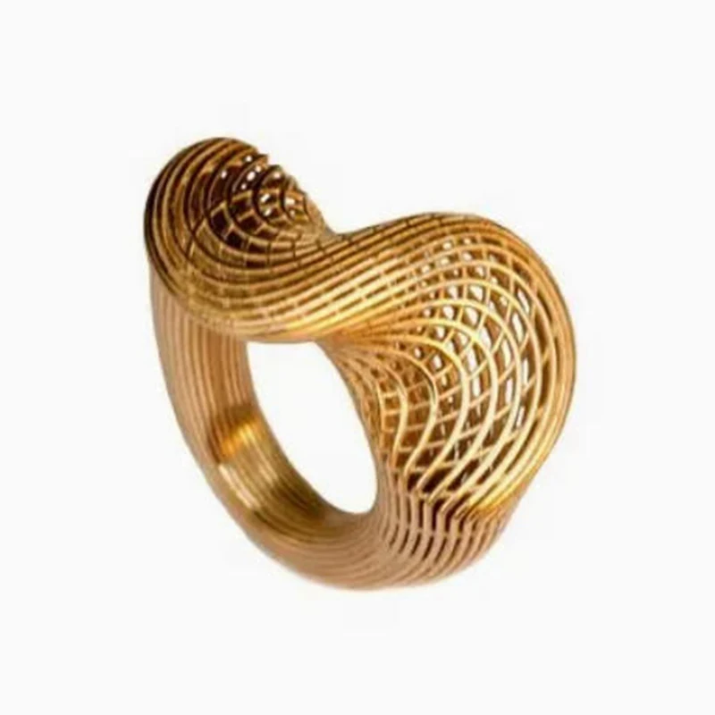 

Oem Odm High Precision Mechanical CNC Machined Printed Wave Pattern Hollow Fashion Ring